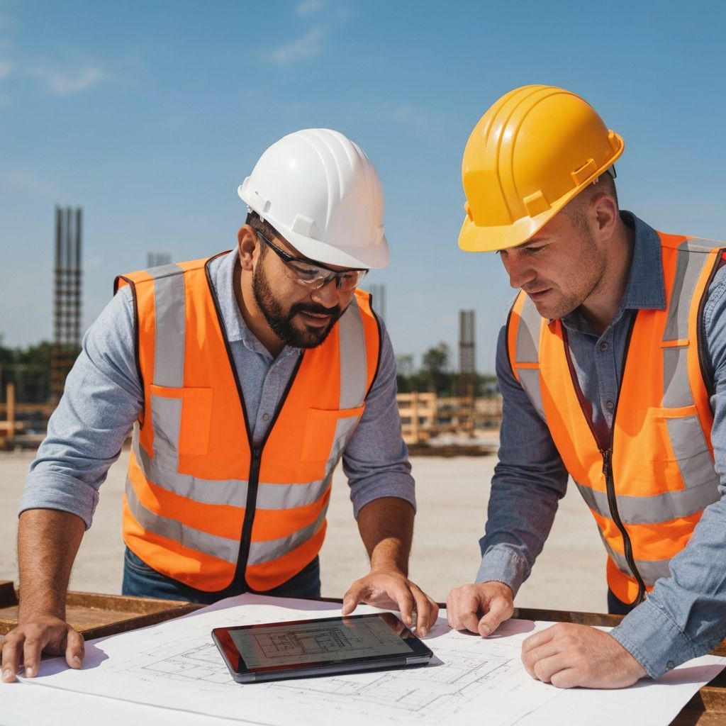 Equipe de trabalhadores da construção civil